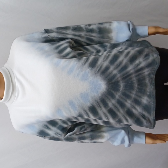 Style & Co Tie-Dye Mock-Neck Sweatshirt, Blue/Black Combo - Picture 2 of 11